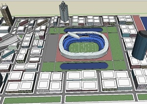 现代某体育馆建筑设计SU(草图大师)模型