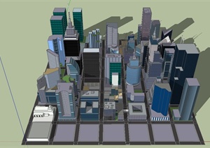 某城市商务区建筑规划设计SU(草图大师)模型