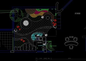 某别墅屋顶花园景观设计CAD平面图