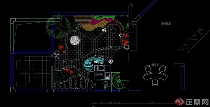 某别墅屋顶花园景观设计CAD平面图(1)