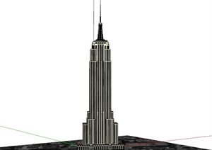 某美式高塔建筑设计SU(草图大师)模型