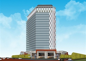 某酒店商场综合建筑设计SU(草图大师)模型