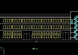 现代某公司混凝土厂房四层建筑设计施工CAD图