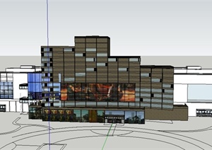 现代某3D电影院建筑设计SU(草图大师)模型
