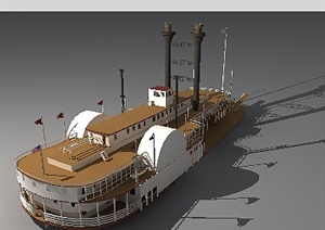 一艘轮船交通工具3DMAX模型
