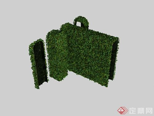 某景观节点植物景墙设计3DMAX模型