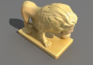 园林景观狮子雕塑3DMAX模型