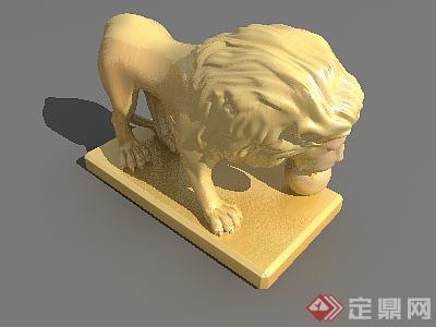 园林景观狮子雕塑3DMAX模型