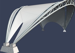张拉膜景观设计3DMAX模型