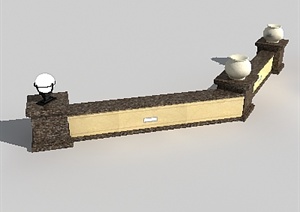 景观石坐凳带花钵素材3DMAX模型