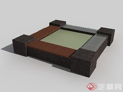树池坐凳景观小品素材3DMAX模型