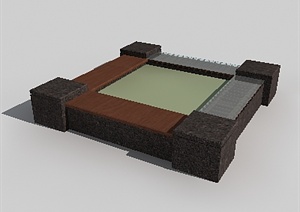 树池坐凳景观小品素材3DMAX模型