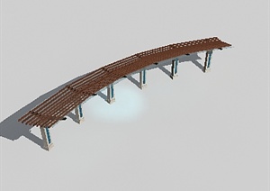 一个弧形廊架设计3DMAX模型