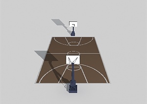 一块篮球场设计3DMAX模型