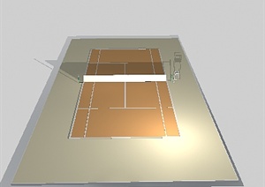 一个羽毛球场设计3DMAX模型