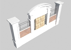 园林景观景墙设计3DMAX模型