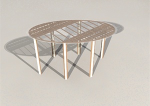 一个椭圆顶廊架设计3DMAX模型