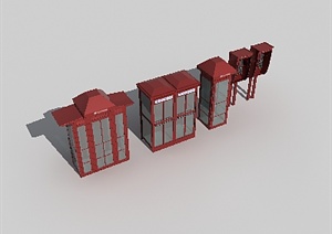 几个电话亭设计3DMAX模型
