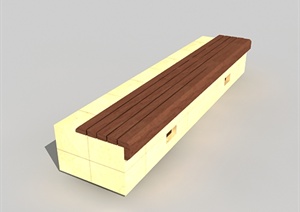 现代长条坐凳3DMAX模型