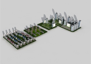 多栋现代风格住宅建筑设计3DMAX模型
