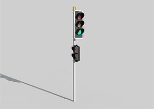 现代某室外道路配景红绿灯设计3DMAX模型