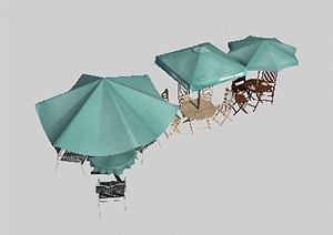 户外座椅带遮阳伞素材3DMAX模型