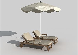 某室外太阳伞坐凳设计3DMAX模型素材