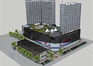 某购物广场建筑设计SU(草图大师)模型