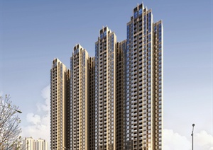 现代风格临街高层商住建筑设计3DMAX模型