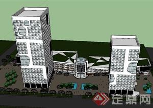 某个高层酒店建筑设计SU(草图大师)模型