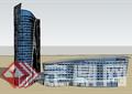 某现代风格办公大厦以及购物中心建筑设计SU模型(2)