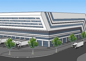 某工业厂区厂房建筑设计SU(草图大师)模型