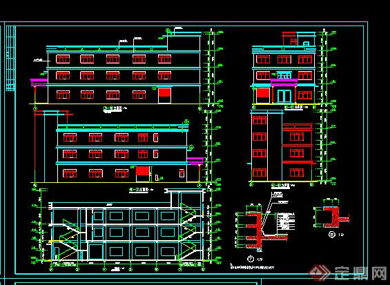 工农业类工厂CAD工业大厦建筑设计施工图（dwg格式）(1)