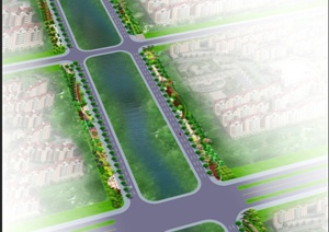 某城市道路景观设计jpg效果图