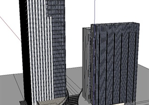 某高层商务楼建筑设计SU(草图大师)模型
