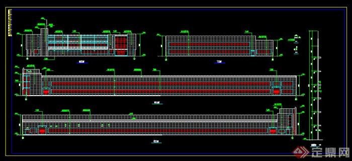 某轴加工及部装厂房建筑设计施工图（dwg格式、含效果图）(2)