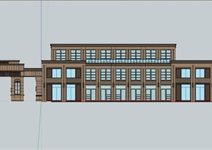 某欧式联排商业建筑设计SU(草图大师)模型