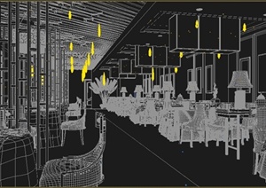 某地商业餐厅室内装修设计3DMAX模型