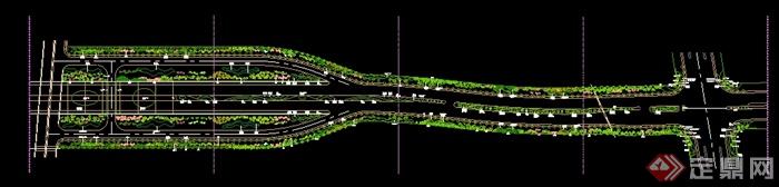 某城市道路绿化设计平面图(2)