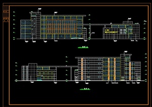 现代五层厂房车间建筑设计方案图（dwg格式）