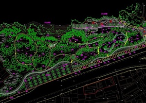 现代某小区前公园绿化设计CAD图