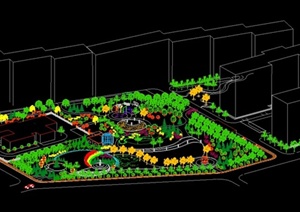 某广场绿地景观设计CAD轴测图
