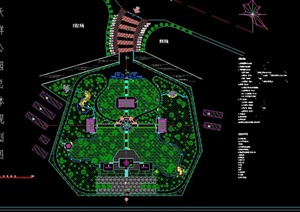 现代某城市文天祥公园总体规划设计CAD图