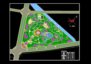 某公园中心绿化景观设计CAD图纸