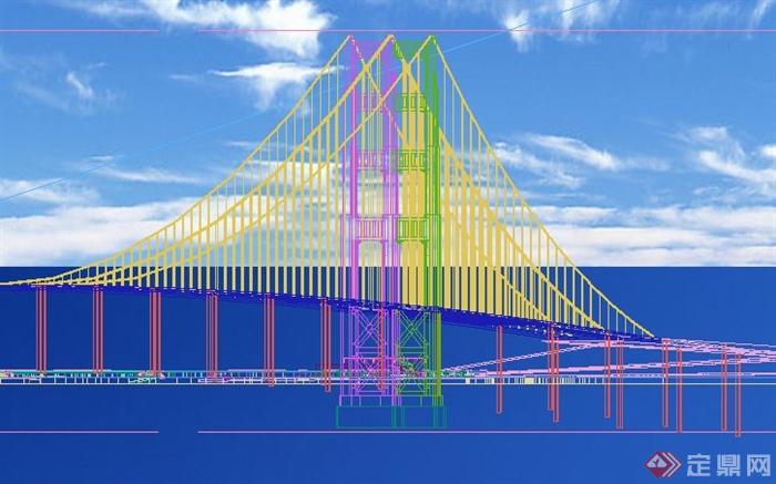 现代某城市高架桥设计3DMAX模型(1)