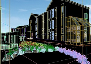 某现代风格商业建筑以及住宅建筑设计3DMAX模型
