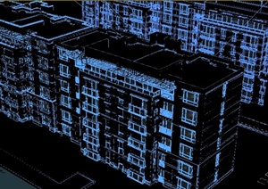 现代风格多栋联排住宅建筑设计3DMAX模型