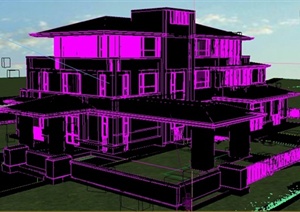 某现代别墅住宅建筑设计3DMAX模型