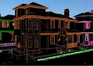 八栋欧式风格别墅住宅建筑设计3DMAX模型