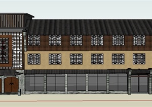 某宾馆驿站建筑设计SU(草图大师)模型